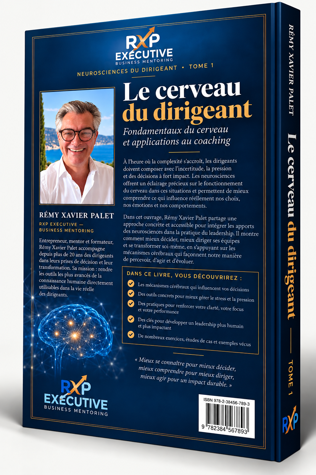 Quatrième de couverture 3D — Le cerveau du dirigeant — Tome 1