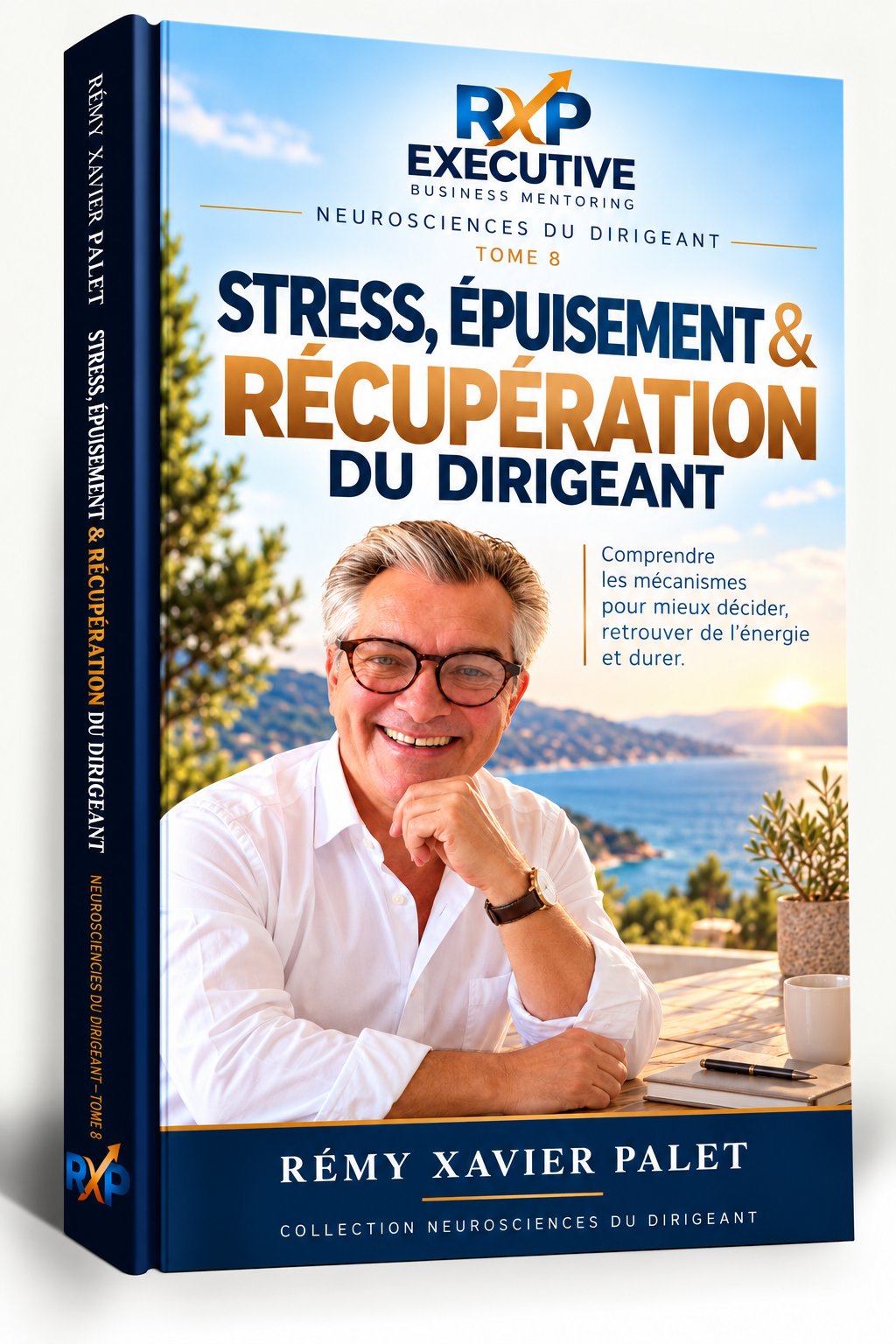 Couverture 3D — Stress, épuisement & récupération du dirigeant — Tome 8